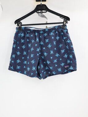 Patagonia Baggies Shorts Womens medium Flippers Turtles Joy Pitch Blue Print 5"